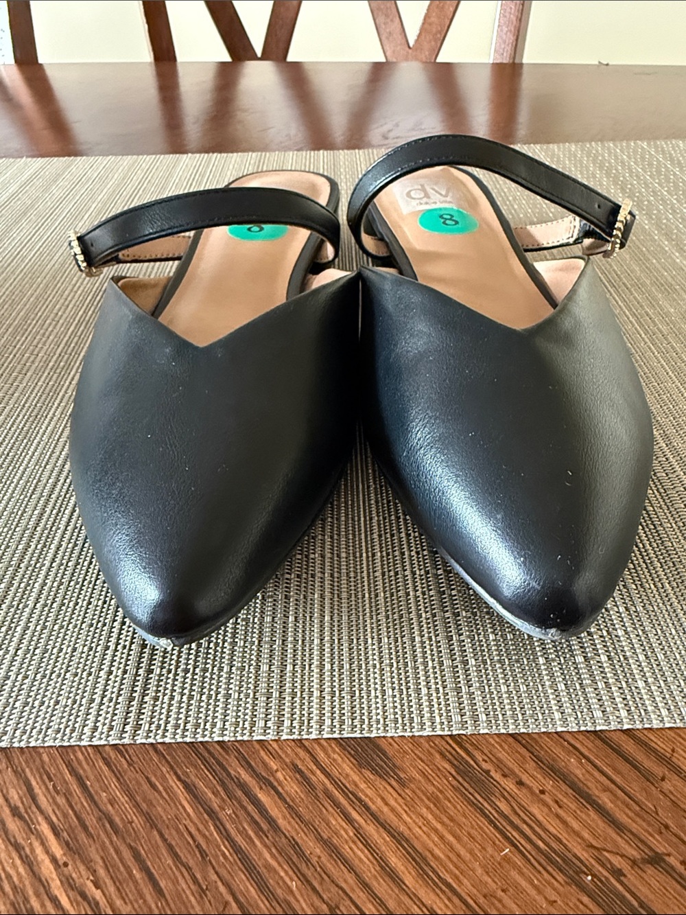 Dolce Vita Black Pointed Mary Jane Mules with Strap - Picture 2 of 5